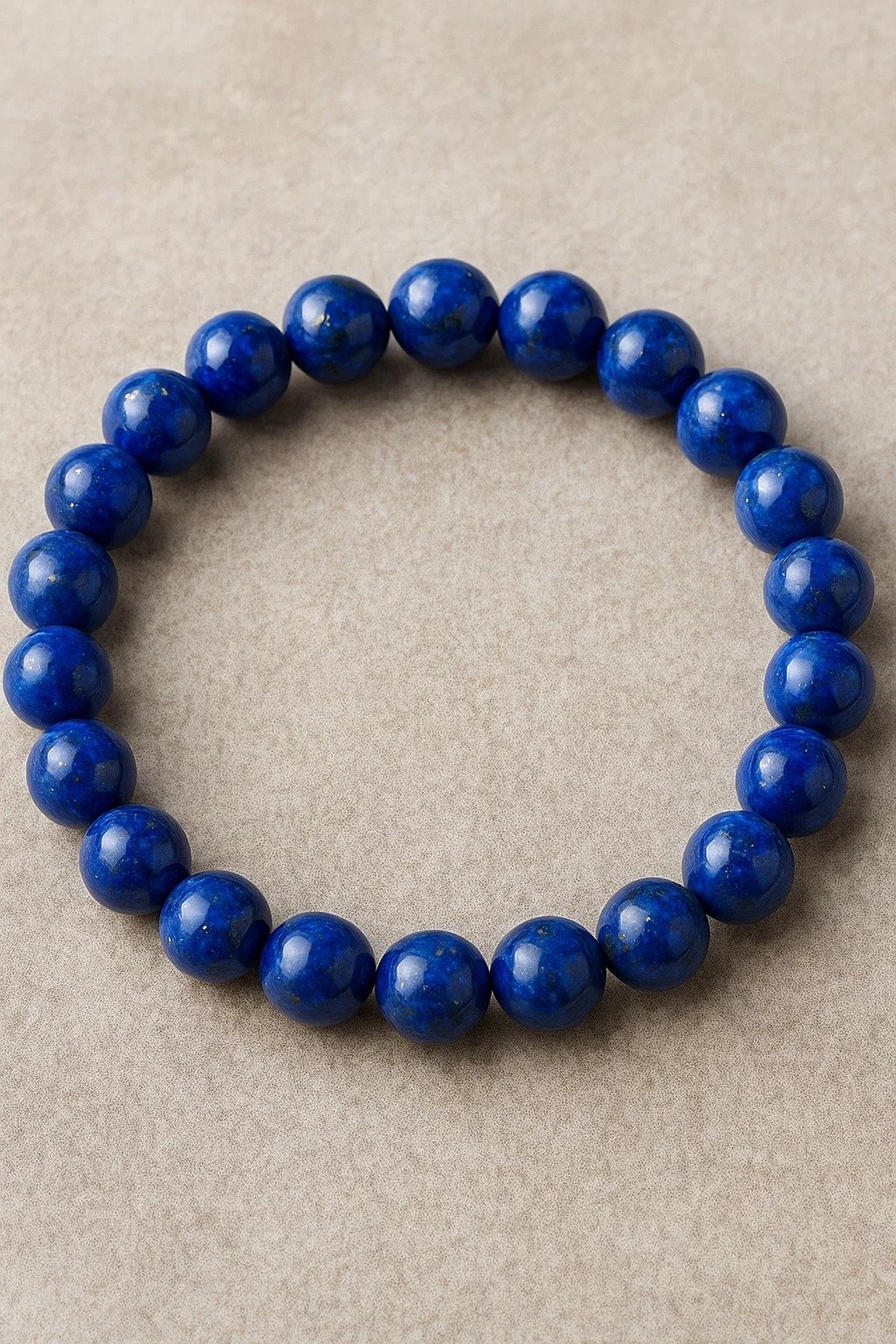 Lapis Lazuli Round Beads Bracelet (Free Size)
