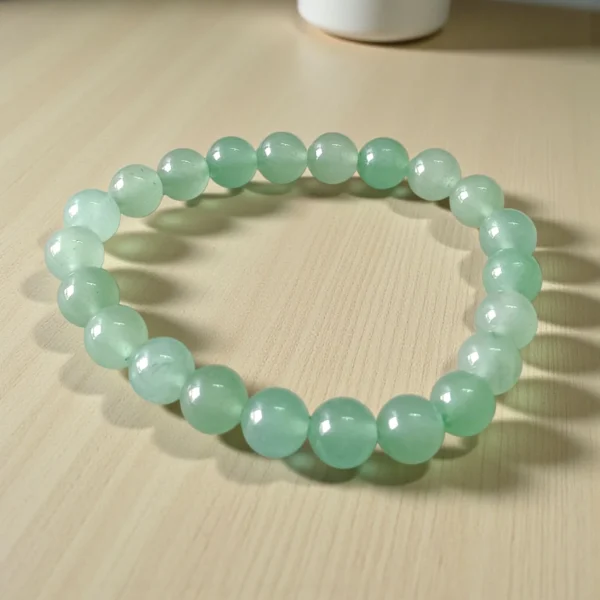 Natural Green Stone Beaded Bracelet(Free Size)